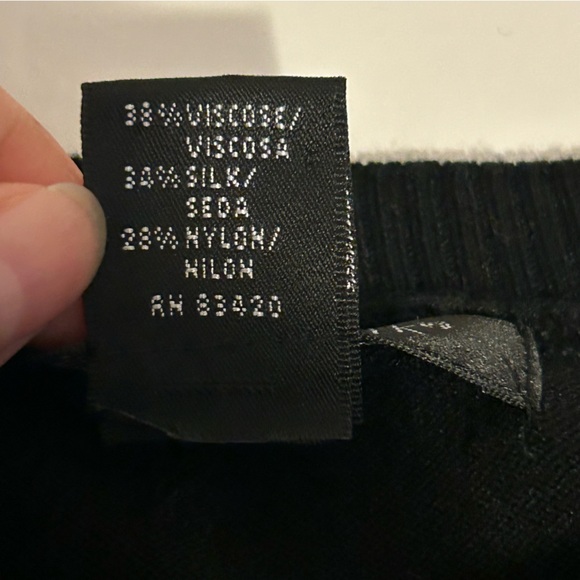 August Silk black silk blend crew neck sweater size XL fall winter classic soft - Picture 9 of 9